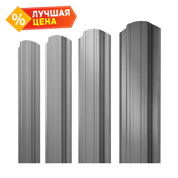 Штакетник Прямоугольный фигурный Grand Line 0,45 Drap RAL7016 Антрацитово-Серый