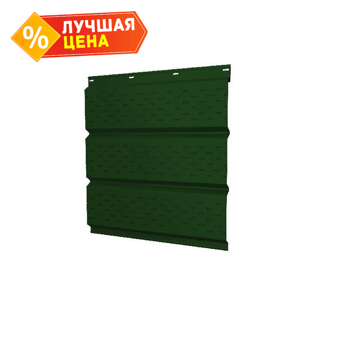 Софит металлический полная перфорация 0,5 Satin с пленкой RAL6005 зеленый мох