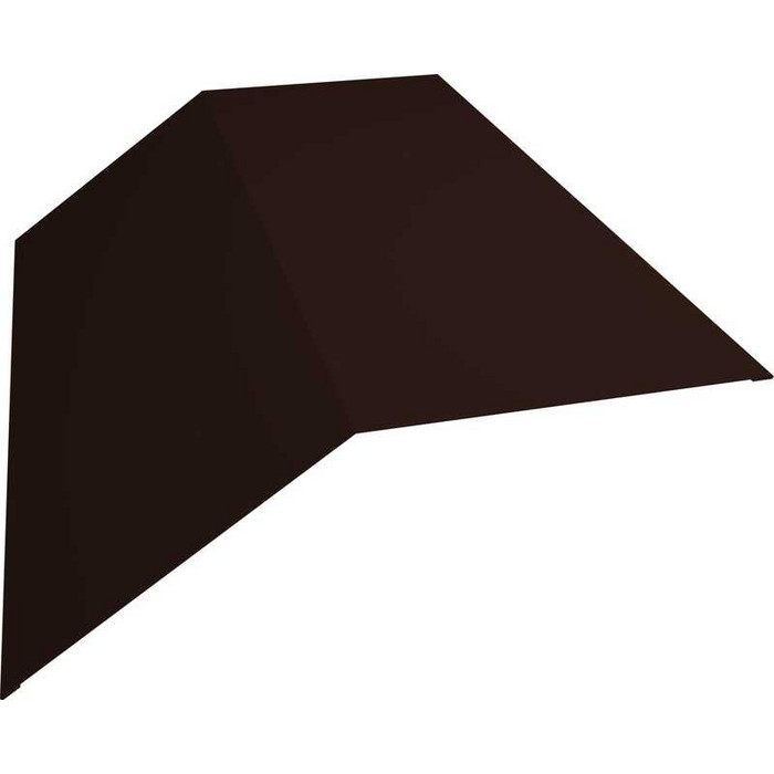 Планка конька плоского 145х145 0,5 GreenCoat Pural BT, matt RR 887 шоколадно-коричневый (RAL 8017 шоколад) - фото №1
